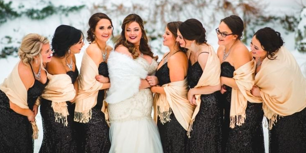 Black winter 2024 bridesmaid dresses